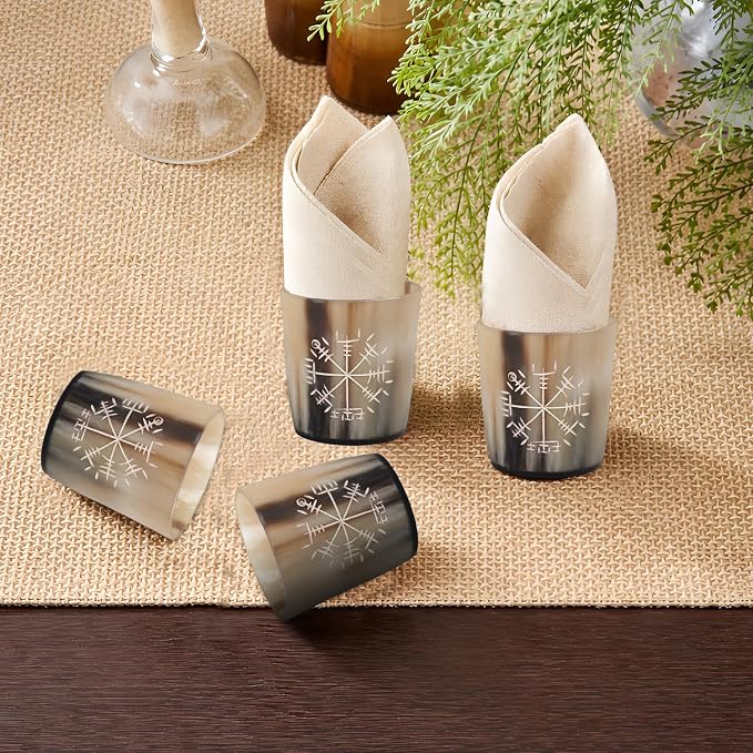 Handicrafts Home Viking Horn Shot Glasses Set of 4, Handmade Natural Ox Horn - Image 7