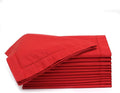 Lightnpro Christmas Red Cotton Napkins Set of 12, Beautiful Handmade Hemstitched Dinner Cloth Napkins, Washable and Reusable for Dining, Parties, Weddings, Holiday & Everyday Use - 18x18 Inch Red