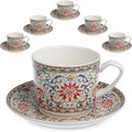Zagara Home Arjin Porcelain Coffee Cup Set of 6, Espresso Cups and Saucers Set by Unknown