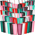Honeydak 60 Pack Tumbler with Straw and Lid Bulk Glitter Plastic Cups Water by Honeydak