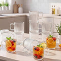 12 Pack Glass Coffee Mugs with Handles, 12 Ounces Glass Breakfast Mugs Bulk by Unknown