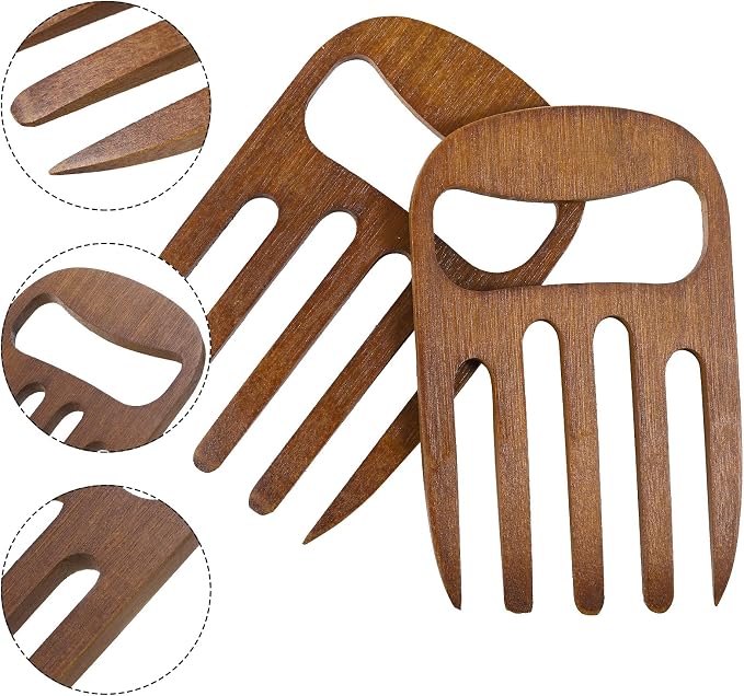 Patelai 2 Pieces Bamboo Salad Hands, Salad Servers Bamboo Serving Hands Latest - Image 4