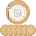 PIGCHCY Round 15" Water-Resistant Placemats Set of 6, Premium Faux Leather Placemats PVC Easy Clean Table Mats for Hotels Outdoor Dining, Wedding Decor (Golden Beige)