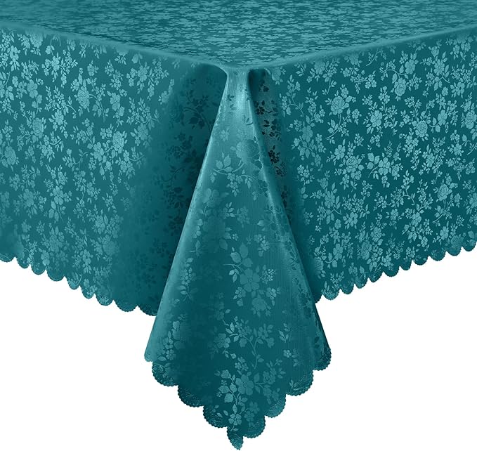 Smiry Rectangle Table Cloth, Waterproof Heavy Duty Vinyl Tablecloths, Wipeable Washable Table Cover for Kitchen and Dining Room (Emerald Green, 54" X 78")