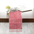 Urban Villa Table Runner 100% Cotton Two Tone Tablerunner Home Kitchen Dining Décor Table Runner 14''x72'' Red/White Table Runner with Fringes Cocktail Parties Wedding BBQ's Everyday use Table Runner