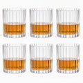 10oz Ribbed Glass Cups Set of 6, Vintage Glass Tumblers by SIXDEFLY