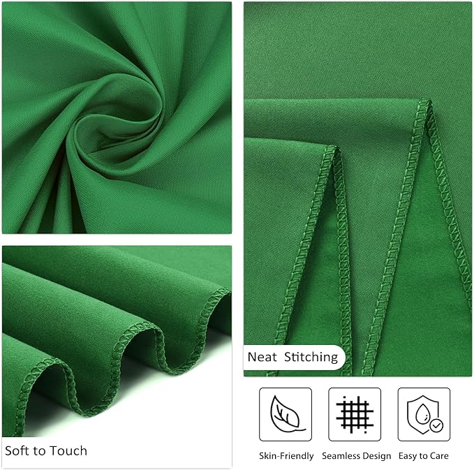 8 Pack Green Round Tablecloth 120 Inch Wrinkle Resistant Round Green Table Cloth Reusable and Washable Polyester Fabric Table Covers for Buffet Wedding Party and Banquet