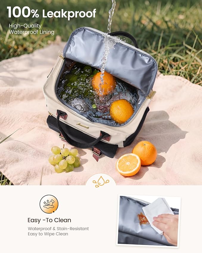 LOVEVOOK Insulated Lunch Bag Women, Large Work Tote | 15L Large Cooler bag - Image 4