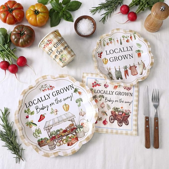 250 Pcs Locally Grown Babyshower Disposable Paper Plates and Napkins | - Image 3