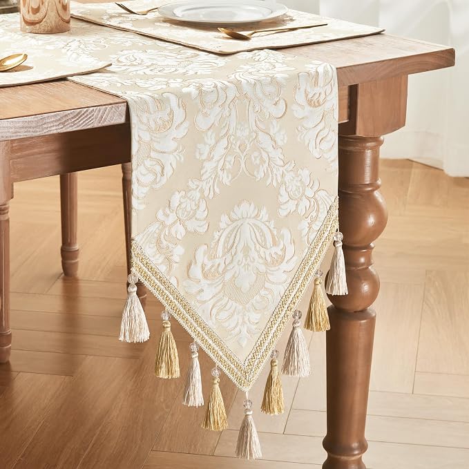 Loom and Mill Elegant Jacquard Table Runner 72 inches Long, 13x72 inch - Image 6