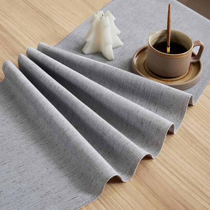 Cotton Linen Table Runner, 13x72 Inch, Machine Wash - Image 5