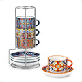 vancasso 4 Oz Bohemian Espresso Cup Set of 4, Ceramic by vancasso