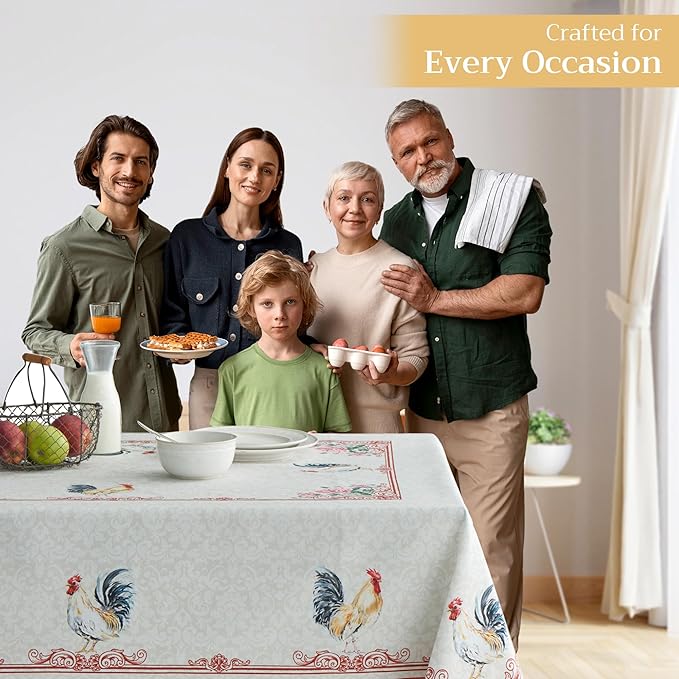Maison d' Hermine Table Cloth Rectangle Table 100% Cotton 60 x 120 Inches Tablecloth Reusable Decorative for Dining Room Farmhouse Home Valentines Day Decorations Spring Summer - Campagne