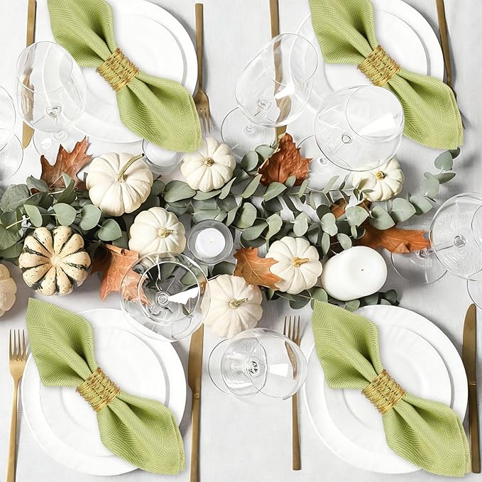 12 Pieces Napkin Rings Holders Handmade Round Mesh Heavy Duty Metal Napkin Rings Holder for Dinner Decoration Dining Table Parties Wedding Christmas(Gold)