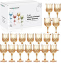 XUWAIDSGN 24 Pcs 7oz Plastic Vintage Wine Glasses Drinking Glasses Unbreakable by XUWAIDSGN
