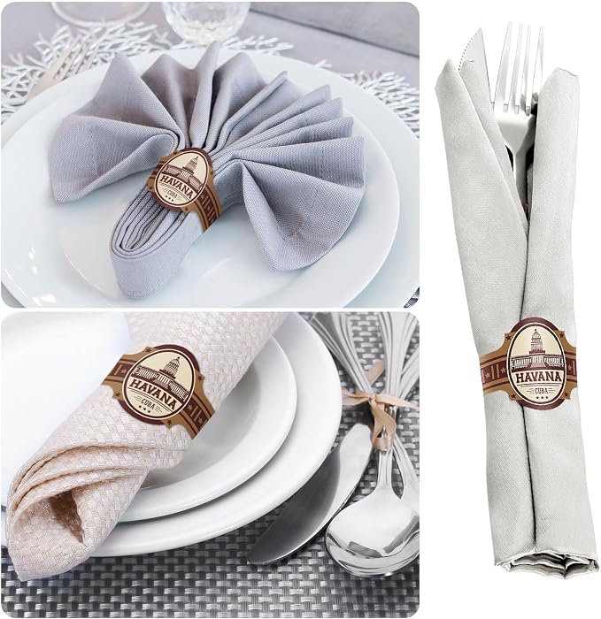 Cuban Wrapper Napkin Rings Tableware Wraps Bands Self Adhesive Paper Napkin - Image 4