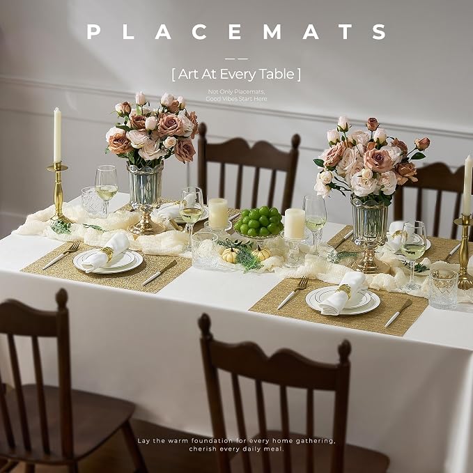 Leetaltree Gold Placemats Set of 6 - Image 2