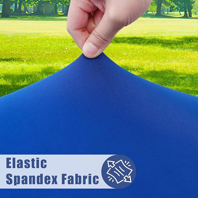 Round Spandex Tablecloth, Elastic Fitted Waterproof Tablecloths for 36"-44" Tables, Stretch Washable Picnic Table Cover for Camping, Dining, Indoor and Outdoor, Blue