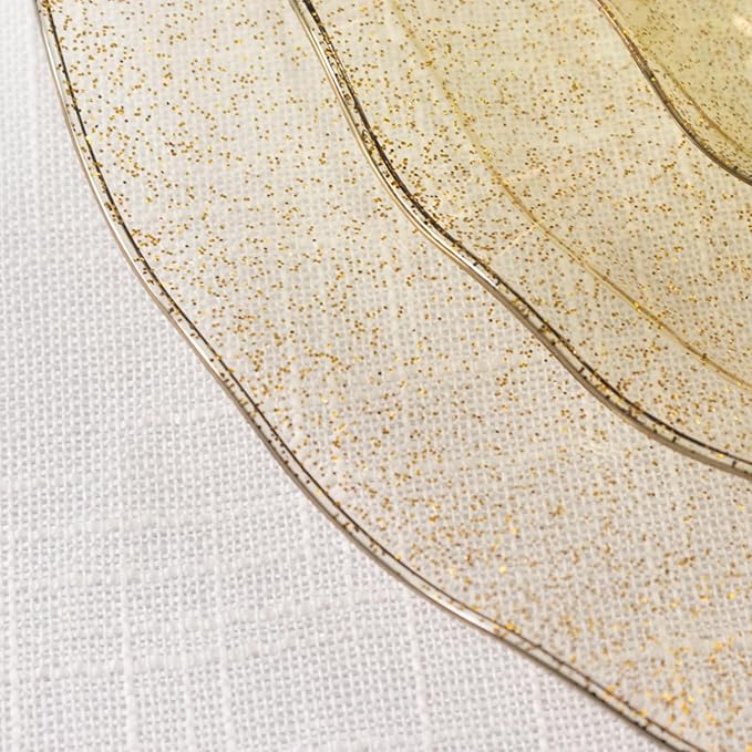 Efavormart 10 Pack Gold Glitter Plastic Dessert Plates - Image 8