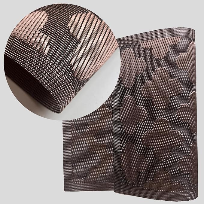 Elegant Placemats Vinyl Woven Heat-Resistant Placemats Set of 8 Washable Easy to Clean Table Mats for Dining Room and Decorate (Brown)
