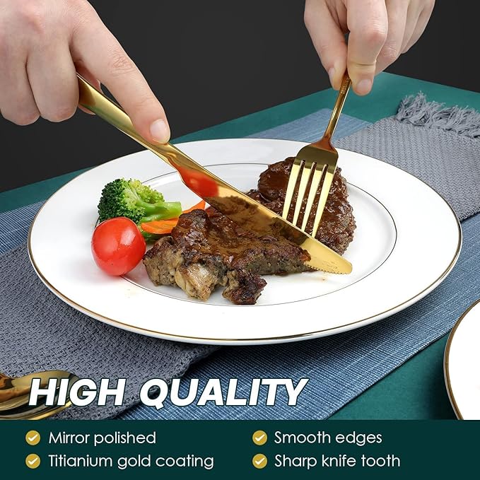 Vintage Black Silverware Flatware Set for 8, European Classic Style 32 Pieces Stainless Steel Tableware Cutlery Set,Fine Kitchen Utensils for Wedding Restaurant Hotel Christmas