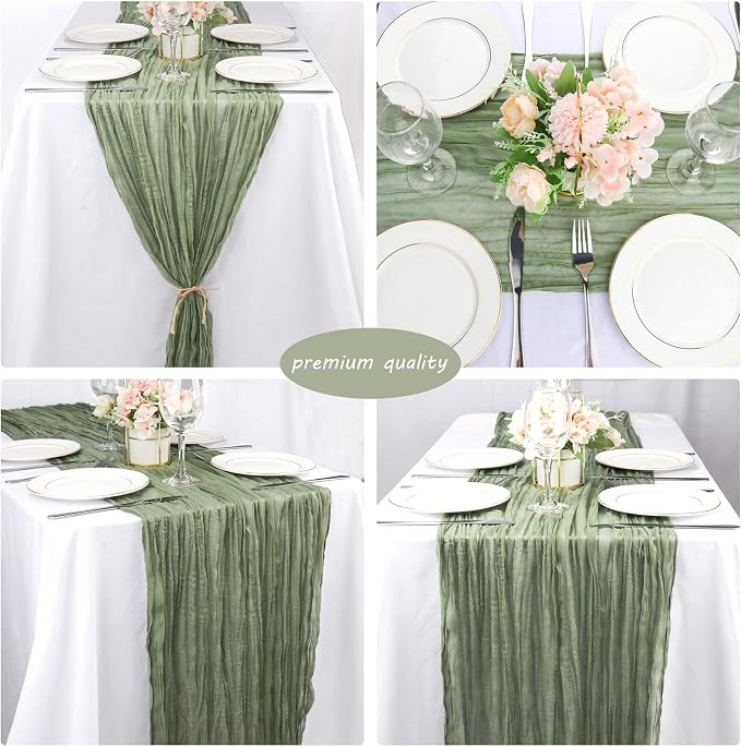 12 Pack 13Ft Cheesecloth Table Runner 35x157 Inch Boho Gauze Table Runner - Image 5