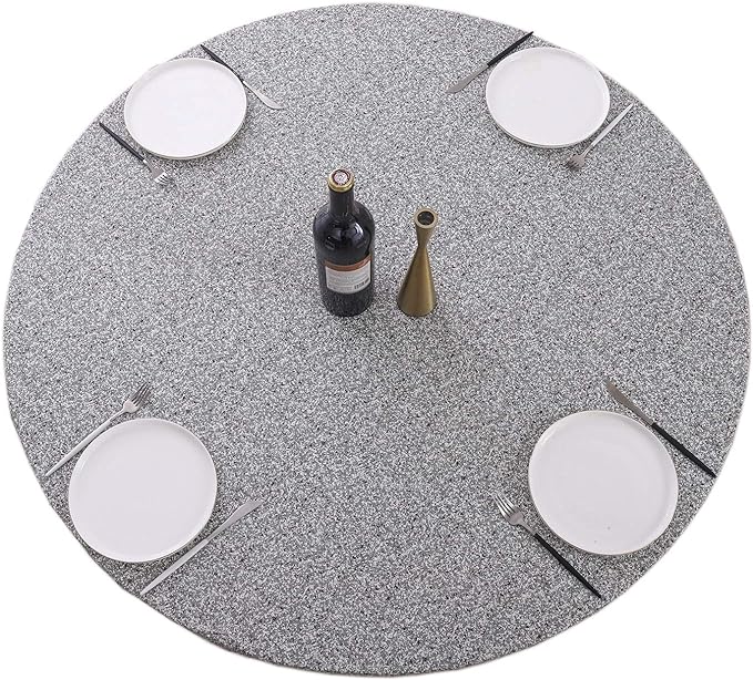 Walrus Round Vinyl Fitted Tablecloth with Flannel Backing Elastic Edge Design Table Cover Waterproof Oil-Proof PVC Table Cloth Stain-Resistant Best for 37"-44" Round