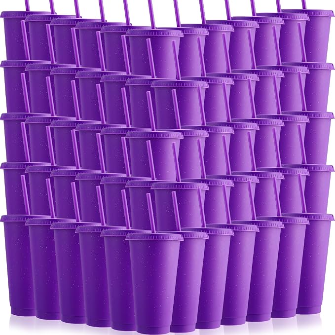 Honeydak 60 Pack Tumbler with Straw and Lid Bulk Cups by Honeydak