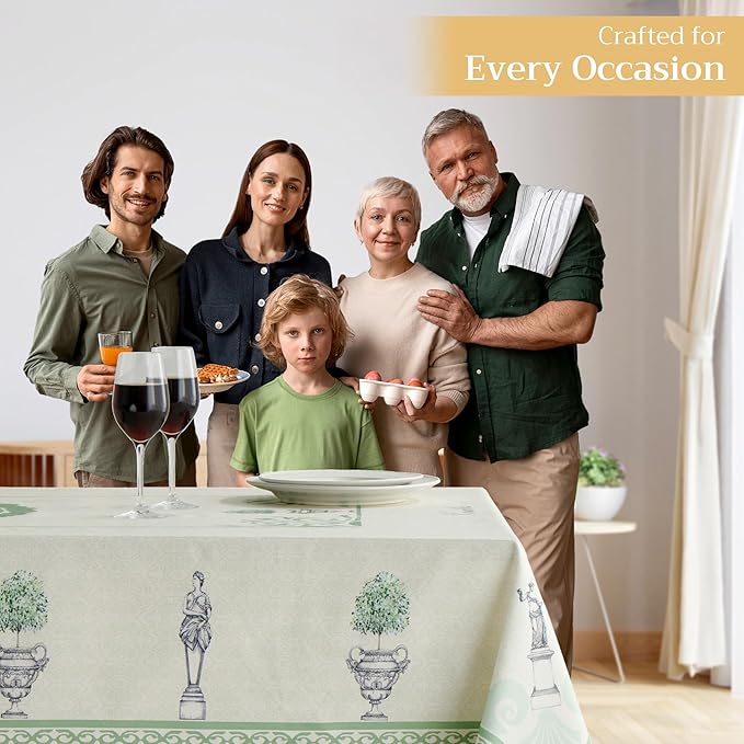 Maison d' Hermine Table Cloth Rectangle Table 100% Cotton 60 x 90 Inches Tablecloth Reusable Decorative for Dining Room Farmhouse Home Valentines Day Decorations Spring Summer - Jardin Du Roy