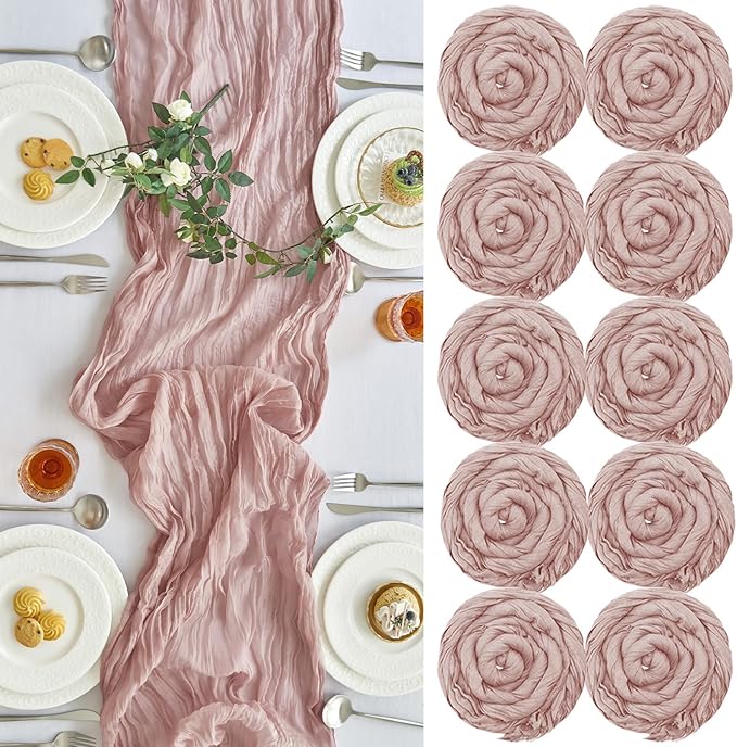 IVAPUPU Dusty Pink Table Runner 120 Inches by IVAPUPU