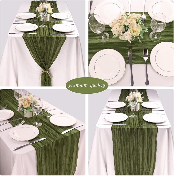 12 Pack 10Ft Cheesecloth Table Runner 35x120 Inch Boho Gauze Table Runner - Image 5