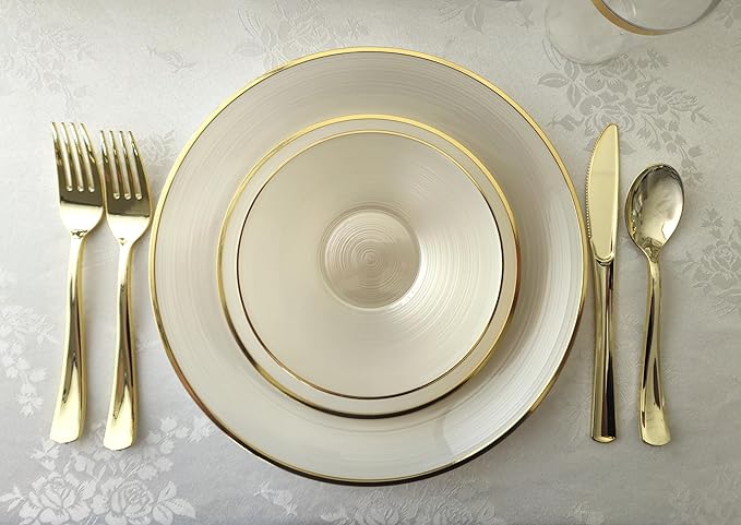 " OCCASIONS " 640pcs set-Wedding Party Disposable Plastic Plate Set -80 x 10'' - Image 5