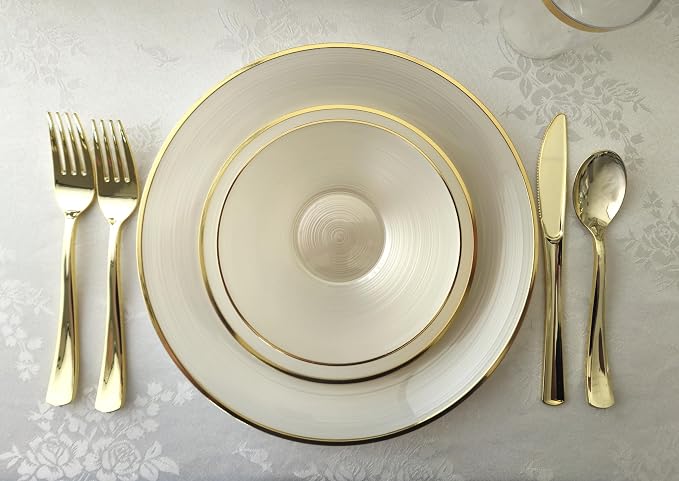 " OCCASIONS " 150 Piece set-Wedding Plastic Plates & cutlery -Disposable - Image 5