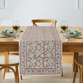 Oak Brown Hand Block Print 100% Cotton Reusable Table Runner 16" X 90" Inches by Ridhi