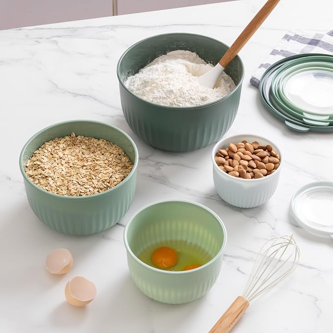 COOK WITH COLOR Prep Bowls with Lids- Wide and Deep Nesting Plastic Small - Image 5