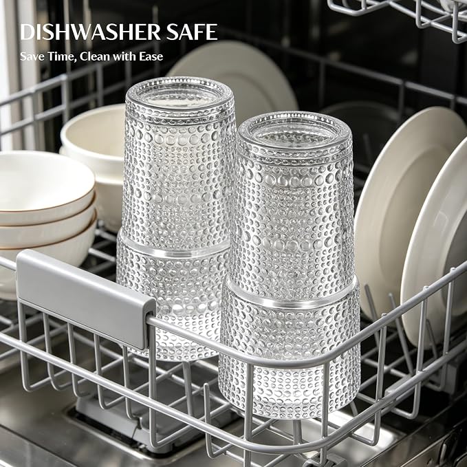 INSETLAN 20 oz Hobnail Glass Cups - Image 6