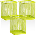 Segarty Pen Cup Holder, 3 Pack Square Light Green Pen Holder by Segarty