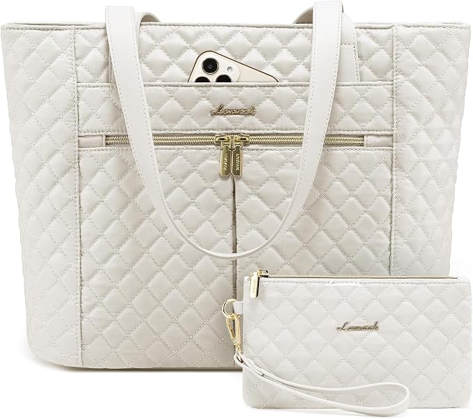LOVEVOOK Laptop Bag for Women 17 inch, Diamond Quilted Work Tote Bags Womens by LOVEVOOK