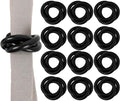 Triple-Ring Wood Napkin Rings, matte black finish, interlocked cuff style by CLEENTABLE