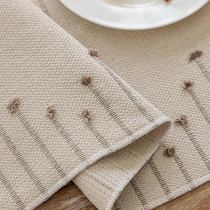 Joyfol Day Boho Table Runner 13 x 36 Inch, Farmhouse Stripe Cotton Table Runners - Image 7
