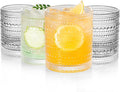 KEMORELA Vintage Glassware Drinking Glasses Set of 4, Hobnail Drinking Glasses by KEMORELA