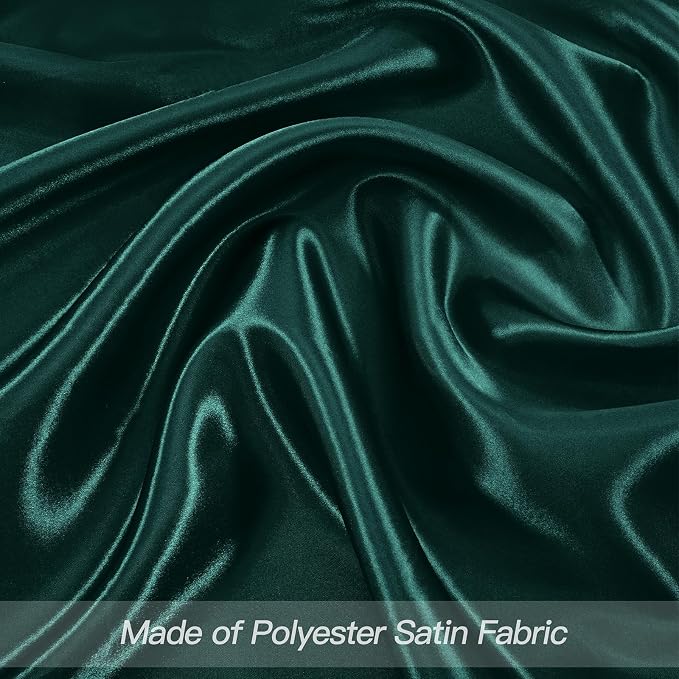 P Pothuiny 12 Pcs Green Satin Napkins 17 x 17 Inch, Satin Cloth Napkins | - Image 4