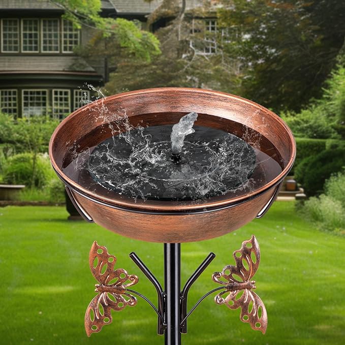 40In Metal Bird Bath for Outdoors, Removable 3" Deep 13" Dia Bowl Heavy-Duty - Image 6