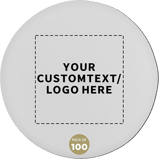 100 Round Foam Bud Coasters Pack, 4 inch - Customizable Text, Logo - PU Foam, Party Favor - White