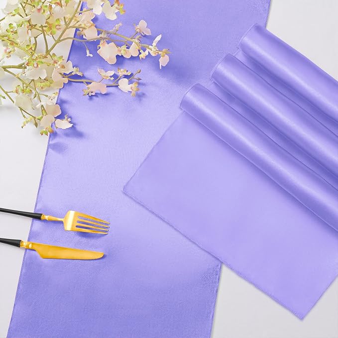 Horbaunal 2 Pack Lavender Satin Table Runner 12 x 108 Inch | Smooth Table - Image 4