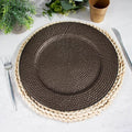 Efavormart 12-Pack Acrylic Charger Plates 13" Round Natural Brown by efavormart