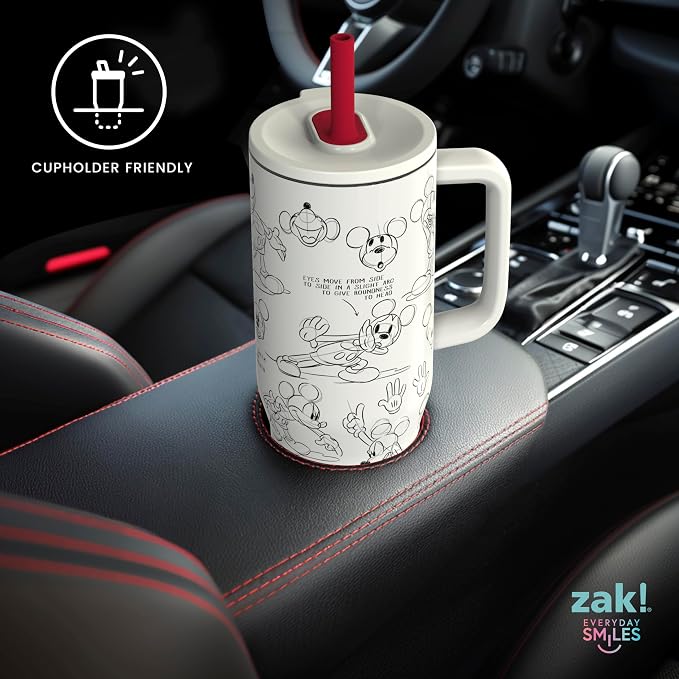Zak Designs Mickey Mouse 30oz Spill-Proof Insulated Stainless Steel Tumbler | - Image 7