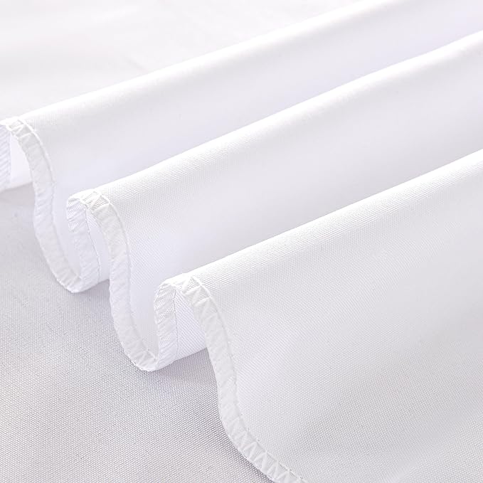 2-Pack 60x60 inch White Table Cloths, Solid Stain and Wrinkle Resistant Tablecloth, Premium Plain Weave Polyester Fabric Rectangle Table Linen Covers for Hotel, Banquet