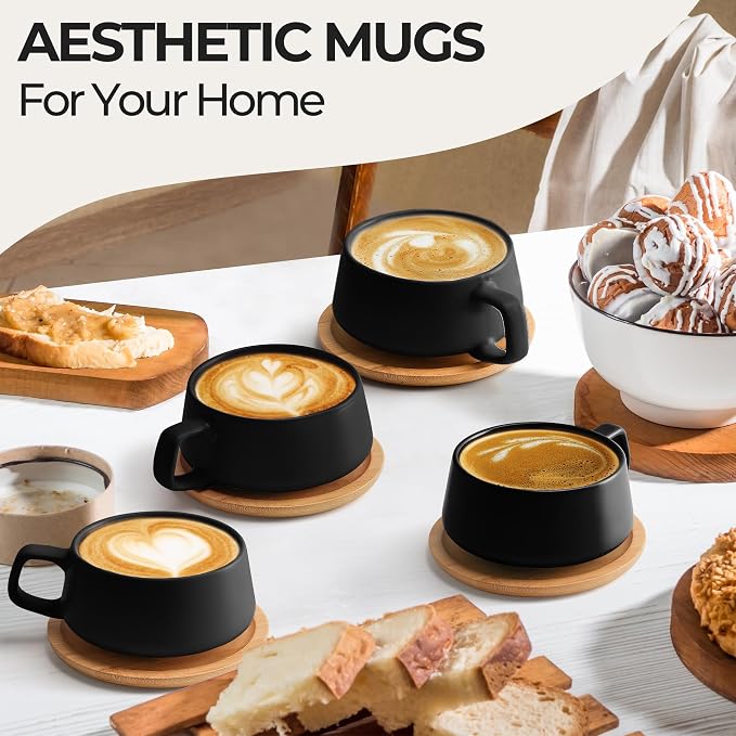 MIAMIO - Cappuccino Cup Set of 4, Wide - Luxe | Ceramic cappuccino cups and - Image 2