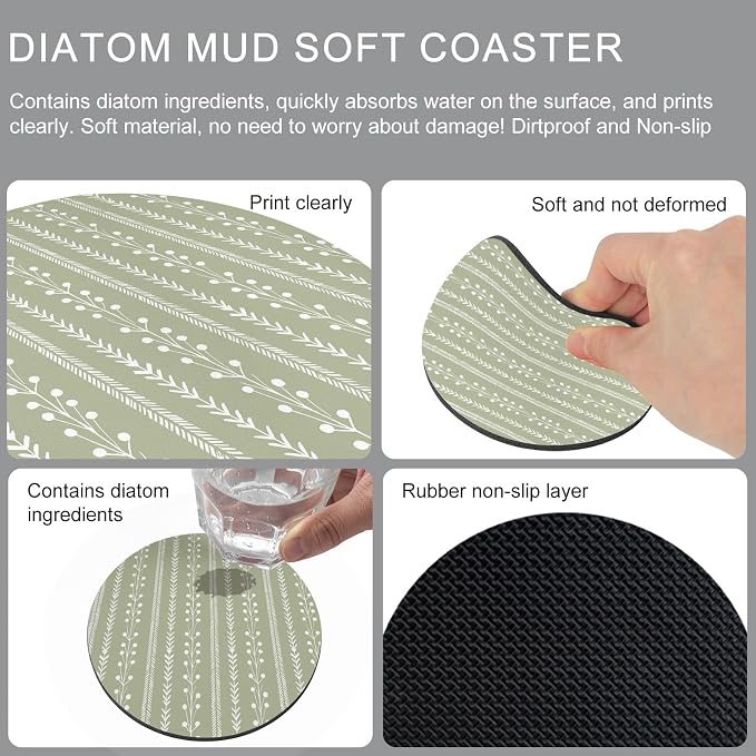 Rustic Farmhouse Coasters Set of 2, Absorbent Coasters - Image 9